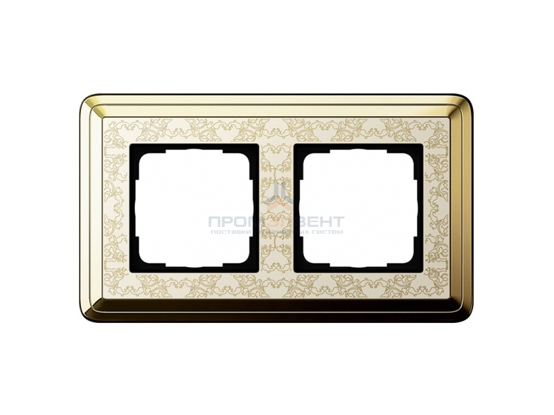 Рамка 2-ая Gira ClassiX Art Латунь/Кремовый