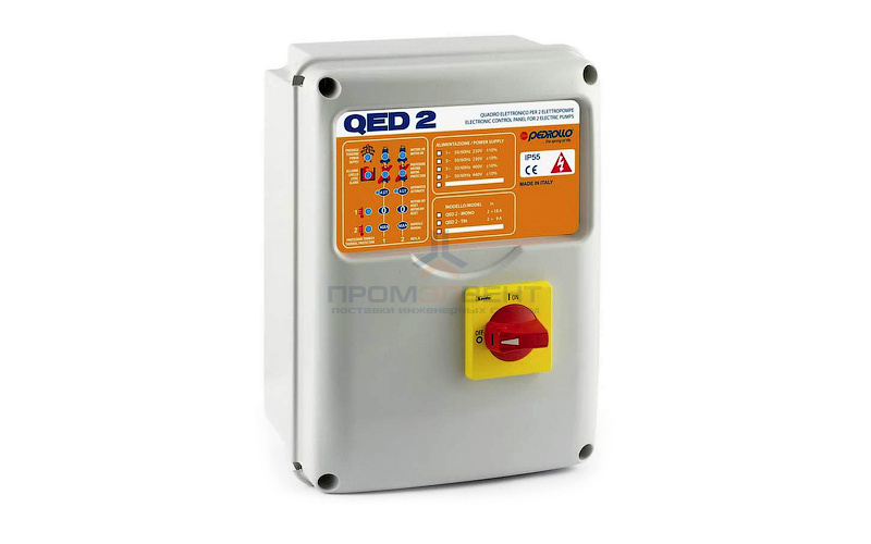 Пульт управления Pedrollo QED 2-MONO - 0,37-2,2 кВт (однофазный, 2-16 А)