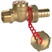 Кран сливной водоразборный Giacomini R608 - 3/4" (НР/Штуцер, под отвертку, полный комплект)