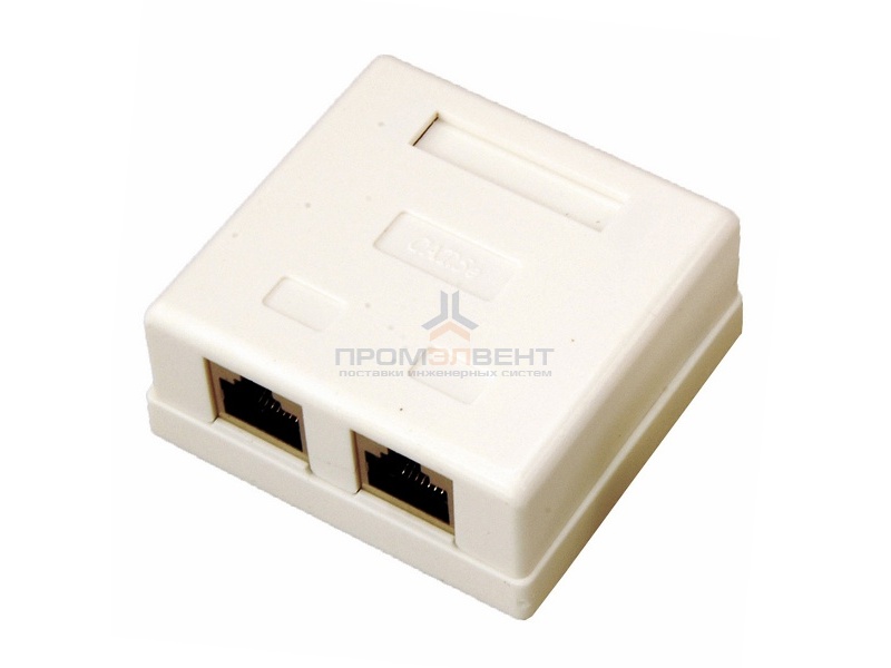 Компьютерная розетка двойная 2хRJ-45 cat.5e экранированная
